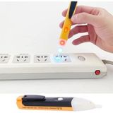 Dedektörlü Temassız Işıklı Kablo Voltaj Test Elektrik Kaçak Dijital Kontrol Kalemi Cihazı - Şeffaf Sarı - standart