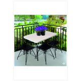 dedeler dekor Metal Ayaklı 60x70cm(TEK MASA)Balkon Masası- Çalışma Masası -kafe masası BEYAZ 60X70