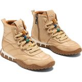 Dedos Kadın Bej Boncuk Aksesuar Detaylı Yan Fermuarlı Bağcıklı Rahat Ortapedik Taban Sneaker Bot