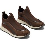 Dedos Kadın Kahve Taşlı Boğazlı Çorap Sneaker Bağcıksız Kalın Taban Günlük Spor Ayakkabı