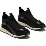 Dedos Kadın Siyah Taşlı Boğazlı Çorap Sneaker Bağcıksız Kalın Taban Günlük Spor Ayakkabı