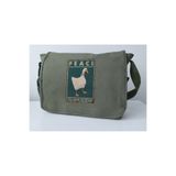 DEEFWEAR Peace Baskılı Postacı Çanta/ Bag Ayarlanbilir Kemer ve Fermurlı Cepler