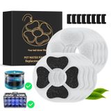 DEEIPET 8 Paket Yedek Filtre ve 8 Paket Sünger, Kedi Su Çeşmesi için, Gıda Sınıfı Yedek Kedi Su Çeşmesi için Su Çeşmesi Filtreleri