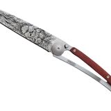 Deejo 390211 hafif bıçak, dövme 37 g Lion bıçak, gümüş