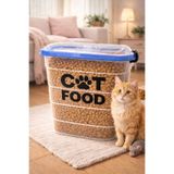 DEEMBRO 15 Kg Kedi Maması Saklama Kabı Kutusu Sızdırmaz Vakumlu Silikonlu Hava Almayan 35 Lt Dir 35*42*39 Cm çok büyük hava almaz saklama kabı