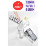 DEEMBRO 3 adet Buz Kalıbı Kapaklı 12 bölmeli Bas Çıkar Buzluk Silikon Buzluk Buz Kalıbı Buzluk Yapışmaz