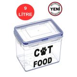 DEEMBRO 3,5-4 kg mama alır cat food yazılı Kedi Mama maması Saklama Kabı 9 Lt vakumlu Sızdırmaz Contalı