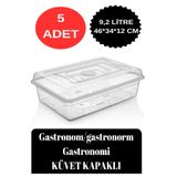 DEEMBRO 5 Adet Gastronom/gastronorm Küvet Kapaklı Gastronomi Küveti 9,2 Lt Ekmek Pizza Pide Hamur Teknesi