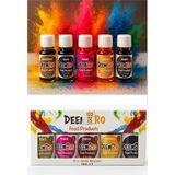Deembro 5'li Sıvı Gıda Boyası Kahverengi Bordo Pembe Turuncu Siyah Kutulu 5 x 10 ml - 5 gr
