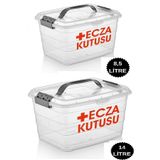 DEEMBRO Ecza Kutusu 2 Adet 14 Lt 8,5 Lt Ecza Kutusu Ecza Dolabı Çantası Ilaç Kutusu Ilaç Saklama Kabı