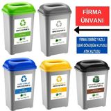Deembro Firma Ismi Yazılı Firmalara Özel Sıfır Atık Kutusu Geri Dönüşüm Kutusu 50 Lt * 5 Adet Büyük Boy