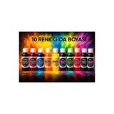 DEEMBRO Gıda Boyası Seti 10 Adet 10 Renk 50 Ml X 10 Adet Toplam 500 Ml Su Bazlı Sıvı Gıda Boyaları