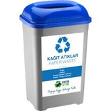 Deembro Kağıt İçin Plastik Sıfır Atık Kutusu Geri Dönüşüm Kutusu Plastik 50 Lt Sıfır Atık Toplama Kutusu büyük boy atık kutuları - Gri