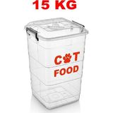 Deembro Kedi Mama Saklama Kabı 15 kg Mama Saklama Kabı Kuru Mama Saklama Kutusu Kedi Maması Saklama Kabı