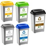 Deembro Sıfır Atık Kutusu 50 Lt Geri Dönüşüm Kutusu Atık Kovası Plastik Büyük Boy Atık Kutusu 5 li set hazır olarak gönderilir