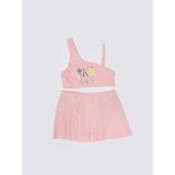 Deep Beach Baskılı Kız Çocuk Etekli Bikini Takım - Pembe - 9 - 10 Yaş