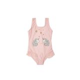 DEEP BEACH Baskılı kız çocuk mayo TOZ PEMBE 9-10 Yaş