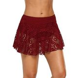 DEEP BEACH Dantel Etekli Bikini Altı BORDO 36