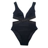 Deep Beach DB200511MA Geniş Elastik Şeritli Siyah Mayo
