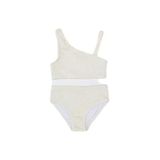 DEEP BEACH Dokulu kumaş kız çocuk bikini takım EKRU 6-7 Yaş