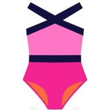 DEEP BEACH FUŞYA-PEMBE KIZ ÇOCUK MAYO DB200703CM RENK BLOKLU 7-8 Yaş