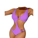 Deep Beach Halka Aksesuarlı Cut Out Mayo DB200781MA - 38 - Lila
