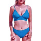 DEEP BEACH Kaplı Üçgen Bikini Üstü DB200051BU MAVİ 36