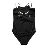 DEEP BEACH KEDİ BASKILI KIZ ÇOCUK MAYO DB200577CM SİYAH 4-5 Yaş