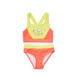 DEEP BEACH Sarı Baskılı kız çocuk bikini takım DB200745BT SARI BLOKLU 5-6 Yaş
