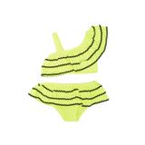 Deep Beach Sutaşı Detaylı Kız Çocuk Bikini Takım - 10 - 11 Yaş - Neon Sarı