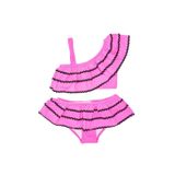 DEEP BEACH Sutaşı detaylı kız çocuk bikini takım NEON FUŞYA 9-10 Yaş