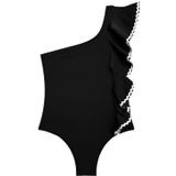 DEEP BEACH Sutaşı detaylı kız çocuk mayo DB200740CM SİYAH 6-7 Yaş