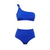 Deep Beach Tokalı Bikini Üst Yüksek Bel Alt Bıkını Takım DB200564BT - 36 - Lila