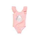 DEEP BEACH Varak baskılı kız çocuk mayo DB200722CM AÇIK PEMBE 10-11 Yaş