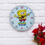 Deep Craft Dekoratif Ahşap Duvar Saati Salon,çocuk Odası Saati - Spongebob