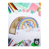 Deep Creations Çocuk Ahşap Masa Düzenleyici Organizer Masa Üstü Kalemlik & Organizer-Babyunicorn