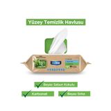 Deep Fresh Biodegredable Yüzey Temizleme Havlusu 100 Yaprak | Beyaz Sabun | Beyaz Sirke & Karbonat