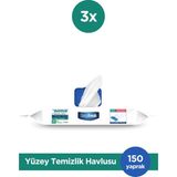 Deep Fresh İz Bırakmaz Mop Uyumlu Yer Temizleme Havlusu 50 Yaprak 3 Adet | Beyaz Sabun | Karbonat, Beyaz Sirke