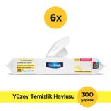 Deep Fresh Iz Bırakmaz Mop Uyumlu Yer Temizleme Havlusu 50 Yaprak 6 Adet | Limonyağlı | Karbonat, Beyaz Sirke