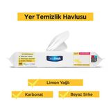 Deep Fresh Iz Bırakmaz Mop Uyumlu Yer Temizleme Havlusu 50 Yaprak | Limon Yağlı | Karbonat, Beyaz Sirke