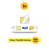 Deep Fresh İz Bırakmaz Yüzey Temizlik Havlusu 100 Yaprak 3 Adet | Limon Yağlı | Karbonat, Beyaz Sirke