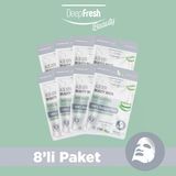Deep Fresh Tek Kullanımlık Aloe Vera Nemlendirici Nem Takviyesi Yüz Maskesi 8 Adet