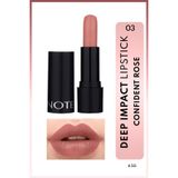 Deep Impact Lipstick Kremsi Dokulu Yarı Parlak Ruj 03 Confident Rose - Nude