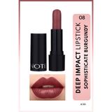 Deep Impact Lipstick Kremsi Dokulu Yarı Parlak Ruj 08 Sophisticate Burgundy - Kırmızı