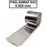 Deep Makina Paslanmaz Sac, Levha, Rulo, 301 Kalite, 0.025 mm Kalınlığında, Sıyırıcı, Plaka, Sentil, Şim' 1800 x 298 x 0.025 mm - 1800 x 298 x 0,025 mm