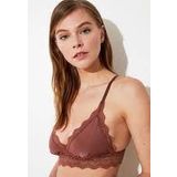 DEEP SECRET KAHVERENGİ DEKOLTESİ DANTEL DETAYLI MİCRO BRALET DS200475BR KAHVERENGİ S