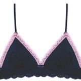 DEEP SECRET Lacivert Dekoltesi Pembe Dantel Detaylı Micro Bralet DS200475BR LACİVERT M