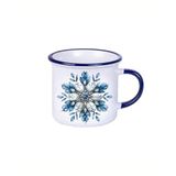 DeepCraft Best Quality Enamel Mavi Kulp Kupa Yılbaşı,Sevgililer Günü, Hediyelik Kupa 300ML