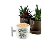 DeepCraft Best Quality 'Happy New Year' T Kulplu Kupa Yılbaşı,Sevgililer Günü, Hediyelik Kupa 185ML