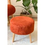 DEEPHOME DH Yuvarlak Peluş Puf Balkon Mutfak Salon Pufu Ayak Uzatma Pufu